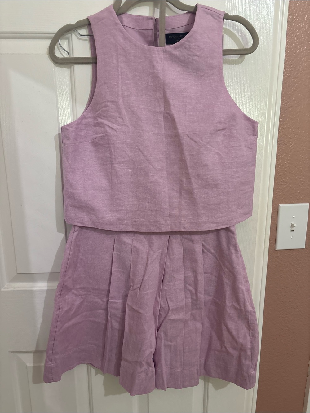 NWT Banana Republic Light Purple Linen-Blend Set | Pleated Shorts and Shell Tank
